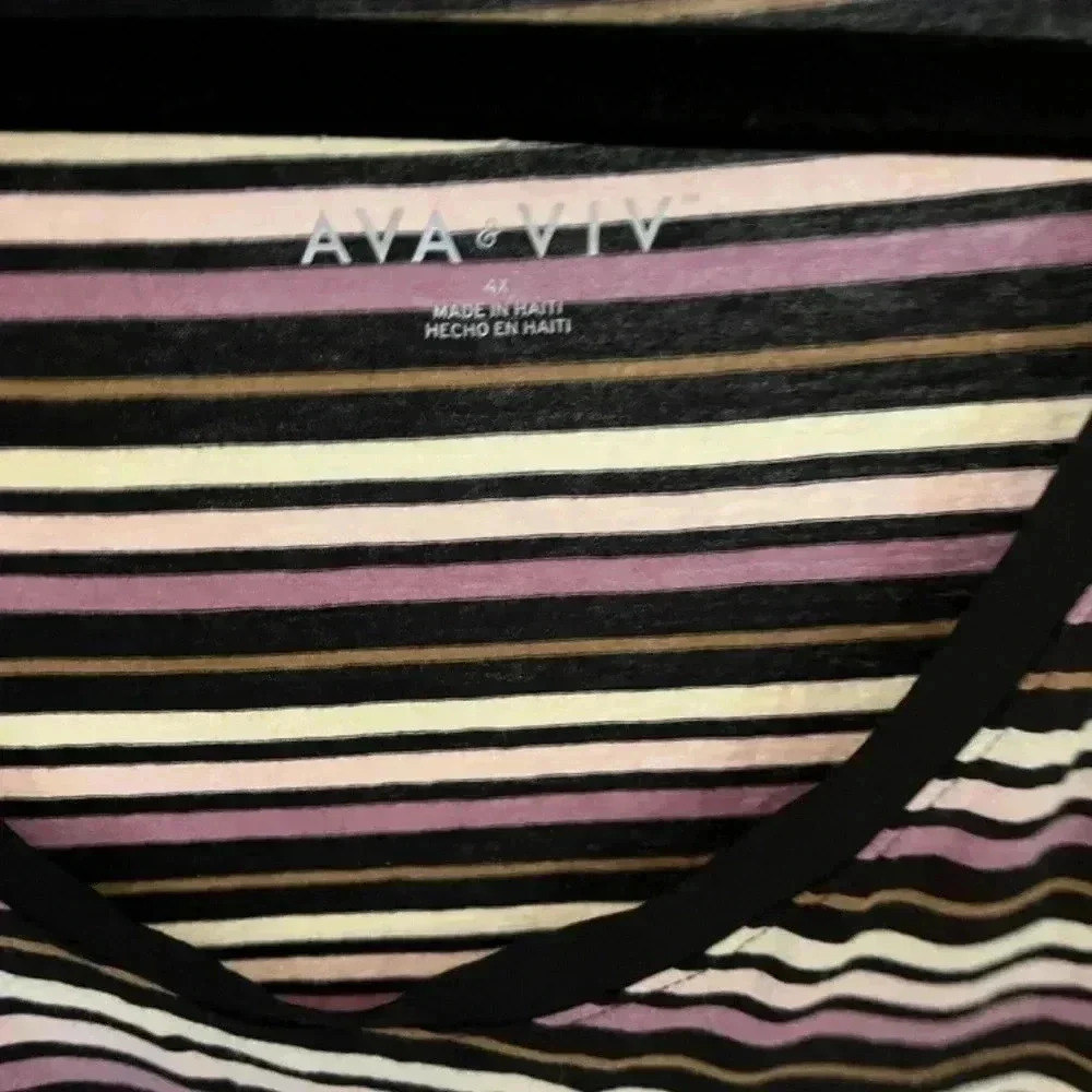 AVA & VIV Size 4x striped shirt - Picture 3 of 3